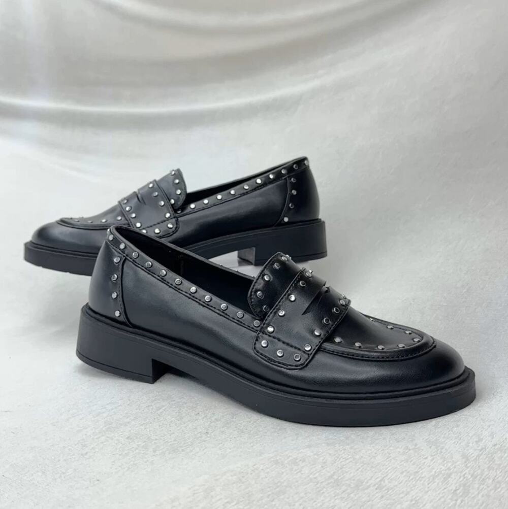 Portland Boot Company Studded Penny Loafers Lug Sole Size 9